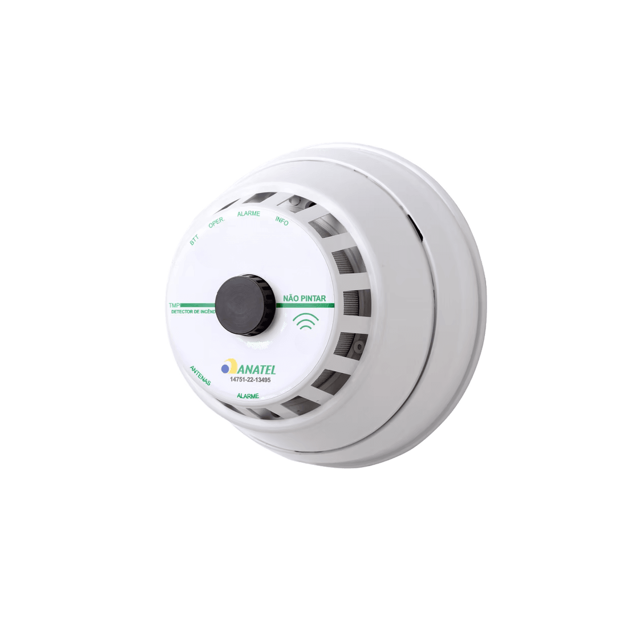 Detector de fumaça óptico com termovelocimétrico, sem fios