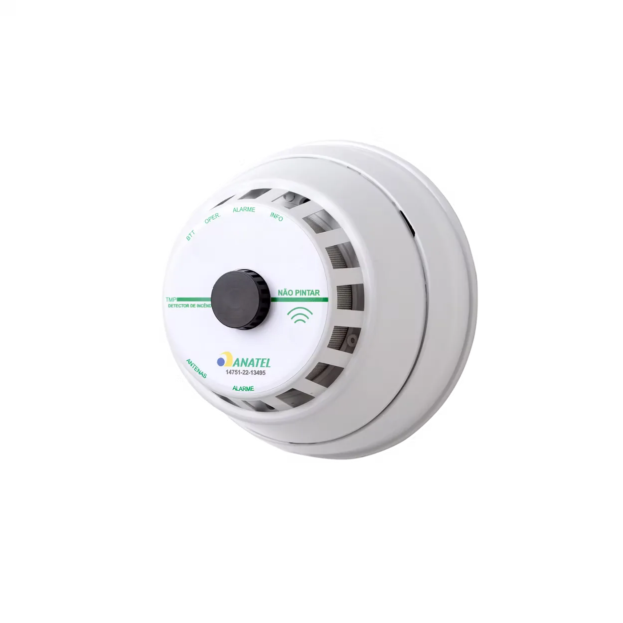 Detector de fumaça óptico com termovelocimétrico, sem fios